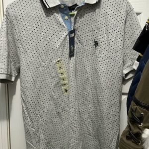 U.S. Polo Assn. Light Gray Polo with Navy Accents